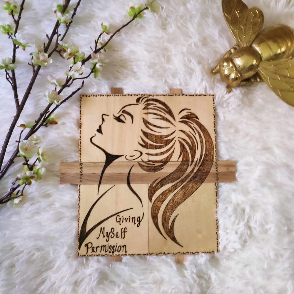 Handmade wood burned wall decor